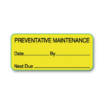 Shamrock Biomedical Engineering Equipment Preventative Maintenance Label, Yellow, 1" x 2.25" - SHMME30PMST2