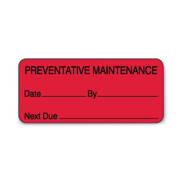 Shamrock Biomedical Engineering Equipment Preventative Maintenance Label, Red, 1" x 2.25" - SHMME30PMST4