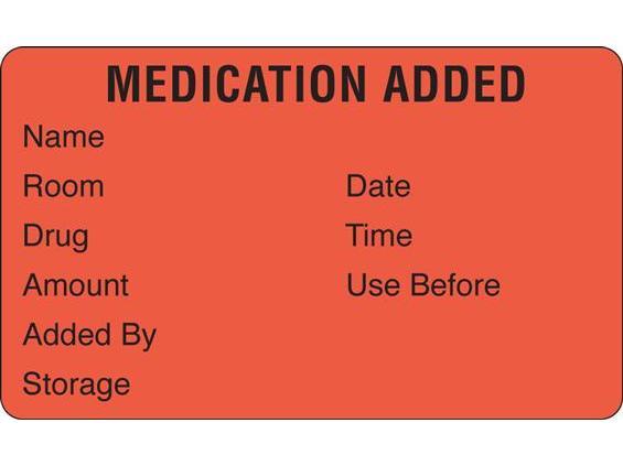 Shamrock Labels "Medication Added" Identification Labels SMA-12 - 1.0 Roll