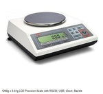 Scientific Industries Precision AD1200 Backlit LCD Scale with Clock and USB Port, 1200 g x 0.001 g - MDL-SIQAD1200 - 1 Each