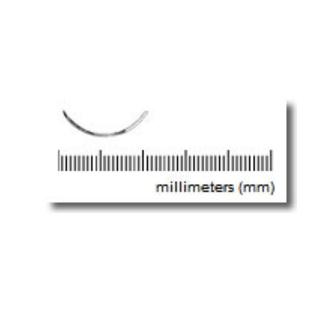 S Jackson Nylon MER-40B Supramid Black Monofilament Suture with 1/2 Circle J-1 Reverse Cutting Needle, 18" Long, Size 4-0 - MDL-SJAMER40B - 12 Each