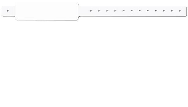 PDC Direct Wristbands Blood Band, White, Confident, Thermal, Clasp, 1.5" - WBCA25N-1 - 500 Each