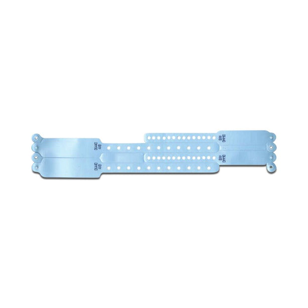 Pdc Conf-ID-ent Emboss Wristband with Snap Clasp, Mother / Father / Baby Set, Blue - WBMFBSC4-20 - 100 Each