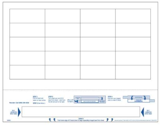 PDC Confident Direct Thermal Patient ID Wristband, White Laser, 8.5" x 11" - WBW61 - 1000 Each