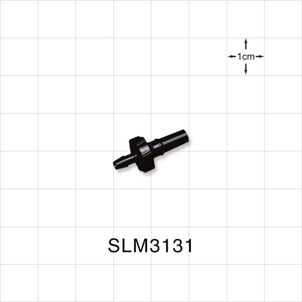 Male Luer Slip, Barbed, Black, 100/Bag - Fits 3/32 inch ID Tubing (0.094 inch, 2.38 mm) - SLM3131