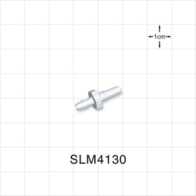 Male Luer Slip, Barbed, White, 100/Bag - Fits 1/8 inch ID Tubing (0.125 inch, 3.18 mm) - SLM4130