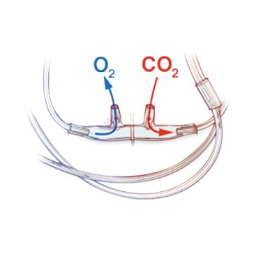 Divided Pediatric Capnograpy Cannula, Male Luer Style, 7' O2 and 7' CO2, O2/ETCO2 Adult Oral/Nasal - 4703-7-7-25 - 25 Each