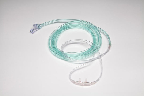 EtCO<sub>2</sub>/O<sub>2</sub> Adult Cannula with 7-Ft. Divided Tubing and Female Thread Grip Connector, O2/ETCO2 Oral/Nasal - 4707FTG-7-7-25 - 25 Each