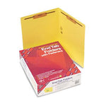 Smead Colored-End Fastener Folders, 2" Capacity, End Tab, Straight, Letter, Yellow - SMD25940