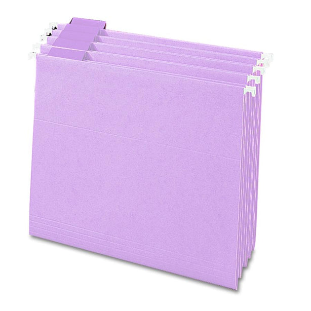 Smead Colored Hanging File Folders, Letter, 1/5 Tab, Lavender - 64064 - 25 Each