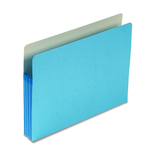Smead Expansion Colored Blue 3-1/2" Capacity Straight Cut Tab Expanding File Pocket, Letter Size - SMD73225