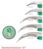 Sunmed SunMed GreenLine Fiber Optic Disposable Laryngoscope Blades 5-5332-03 - 1.0 Each