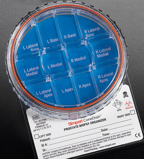 Simport Scientific 12-Compartment CoreDish Prostate Biopsy Container, 12 Compartments, Empty - M971-D12P - 10 Each