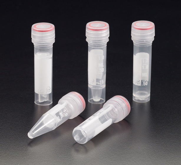 Simport Scientific T335 Micrewtube Microcentrifuge Tube, 0.5 mL, Self Standing, with Tamper-Evident Screw Cap with Washer Seal and Flat Top, O-Ring, and Printed Graduations, Sterile - T335-2SPRTP - 500 Each