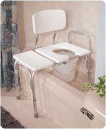 PERFORMANCE HEALTH Carex Transfer Bench with Commode A83031 1 Each - MDL-SNRCA83031