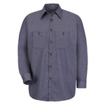 Vf Workwear-Div Vf Imagewear (W) Sleeve Patterned Industrial Unisex 65% Polyester/35% Cotton Long Sleeved Work Shirt, Blue / Charcoal - SP10EXM - 1 Each