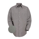 Vf Workwear-Div Vf Imagewear (W) Sleeve Patterned Industrial Unisex 65% Polyester/35% Cotton Long Sleeved Work Shirt, Hunt / Khaki - SP10HKL - 1 Each