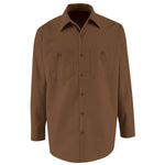 Long-Sleeve Industrial Work Shirt, Men's, Chocolate Brown, Size M, Long Sleeve - SP14CBM - 1 Each