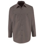 Long-Sleeve Industrial Work Shirt, Men's, Charcoal, Size 2XL, Long Sleeve - SP14CHXXL - 1 Each