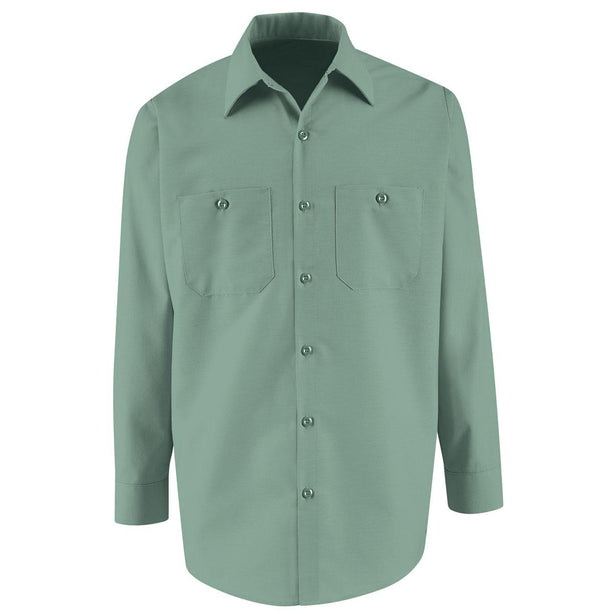 Long-Sleeve Industrial Work Shirt, Men's, Light Green, Size 2XL, Long Sleeve - SP14LGXXL - 1 Each
