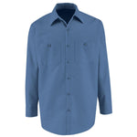 Long-Sleeve Industrial Work Shirt, Men's, Postman Blue, Size 4XL, Long Sleeve - SP14PB4XL - 1 Each