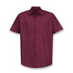 Vf Workwear-Div / Vf Imagewear (W) Short Sleeve Men's Short-Sleeve Industrial Solid Work Shirt, 65% Polyester/35% Cotton, Burgundy, Size S - SP24BYS - 1 Each