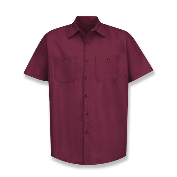 Vf Workwear-Div / Vf Imagewear (W) Short Sleeve Men's Short-Sleeve Industrial Solid Work Shirt, 65% Polyester/35% Cotton, Burgundy, Size S - SP24BYS - 1 Each