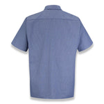 Vf Workwear-Div / Vf Imagewear (W) Short Sleeve Short-Sleeve Industrial Solid Work Shirt, Men's, Blue, Size 2XL Long - SP24DN-XLN-XXL - 1 Each