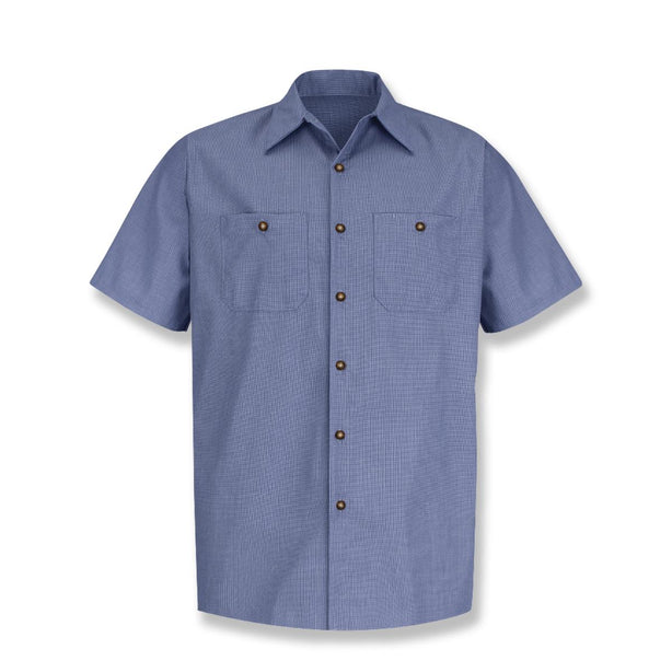 Vf Workwear-Div / Vf Imagewear (W) Short Sleeve Short-Sleeve Industrial Solid Work Shirt, Men's, Blue, Size 2XL Long - SP24DN-XLN-XXL - 1 Each