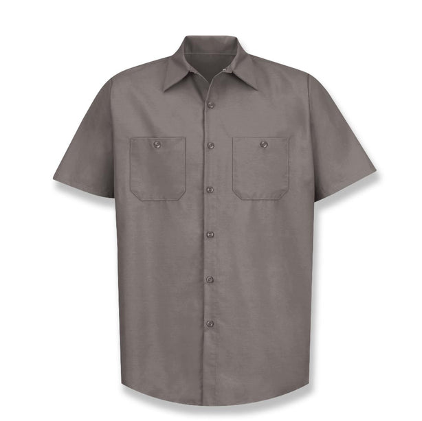 Vf Workwear-Div / Vf Imagewear (W) Short Sleeve Short-Sleeve Industrial Solid Work Shirt, Men's, Gray, Size 4XL Long - SP24GY4XLL - 1 Each