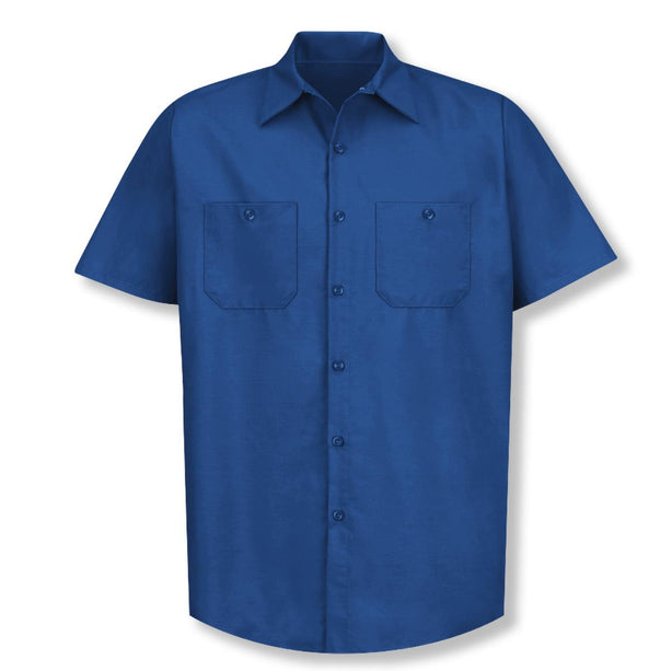 Vf Workwear-Div / Vf Imagewear (W) Short Sleeve Short-Sleeve Industrial Solid Work Shirt, Men's, Royal Blue, Size 5XL - SP24RB-SS-5XL - 1 Each