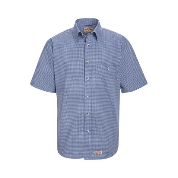 Vf Workwear-Div / Vf Imagewear (W) Short-Sleeve Plaid Uniform Men's Short Sleeve Mini-Plaid Work Shirt, Blue and White, Size M - SP84WB-SS-M - 1 Each