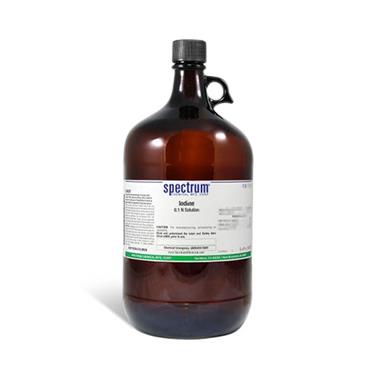 Spectrum Chemical Iodine, 0.1 N Solution, USP Volumetric Solution, 1 L - I-118-1LTGL - 1 Each