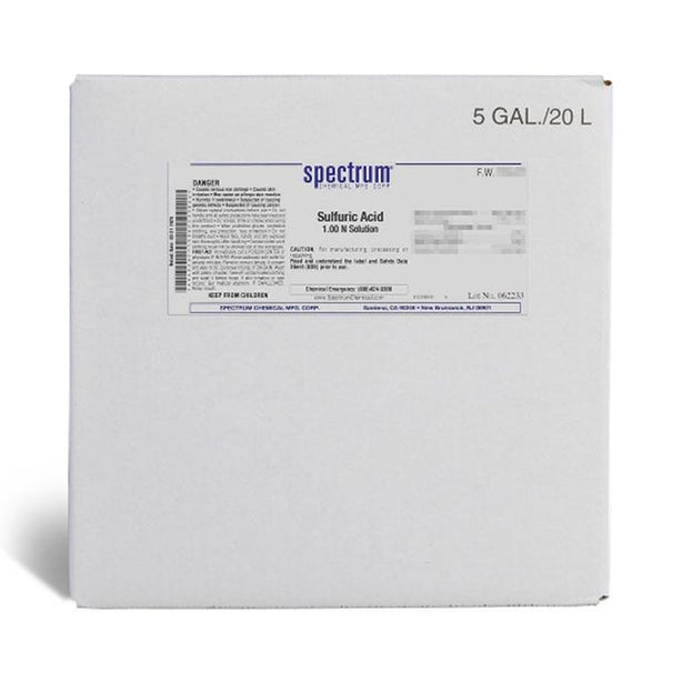 Spectrum Chemical APHA Sulfuric Acid, 1.00 N Solution, APHA-Certified, 4 L - S-630-4LTPL - 1 Each