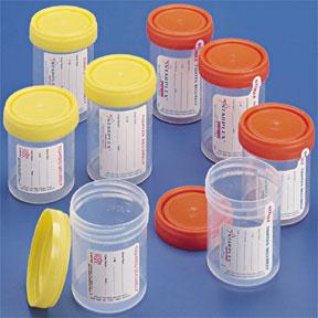 Starplex Scientific LeakBuster Wide Mouth Container with Orange QuickTurn Cap, Patient Label, Sterile, 90 mL - WB902-1O - 400 Each