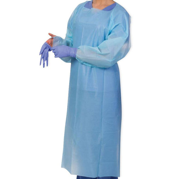 S2s Global Disposable Open-Back PE Lightweight Cover Gowns with Thumb Loops 2321 75.0 Each-MDL-SQS2321