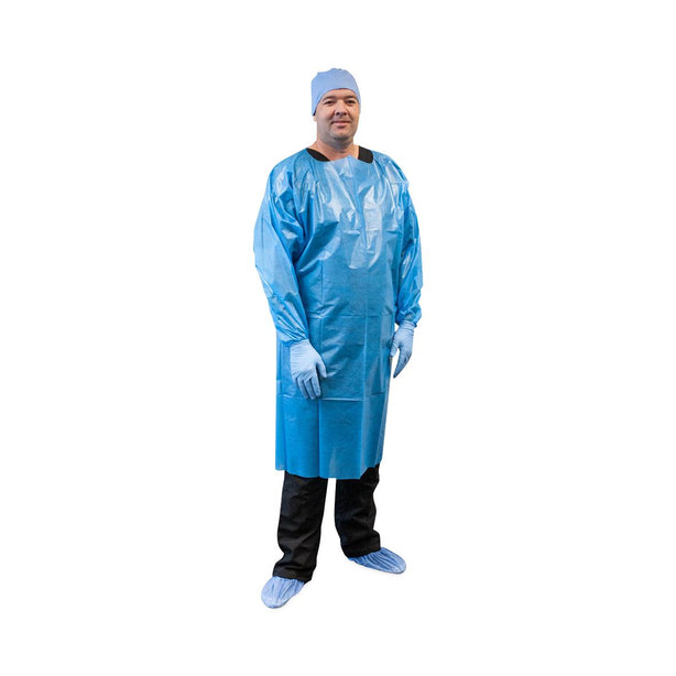 S2s Global Disposable Open-Back PE-Coated Lightweight Gowns with Thumb Loops 2399 - 100.0 Each