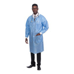 S2s Global PremierPro Disposable Lab Coat with Knit Collar and Cuffs 26122 - 30.0 Each