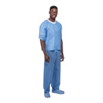 S2S GLOBAL PremierPro Disposable Blue Scrub Tops 2803T 60 Each - MDL-SQS2803T