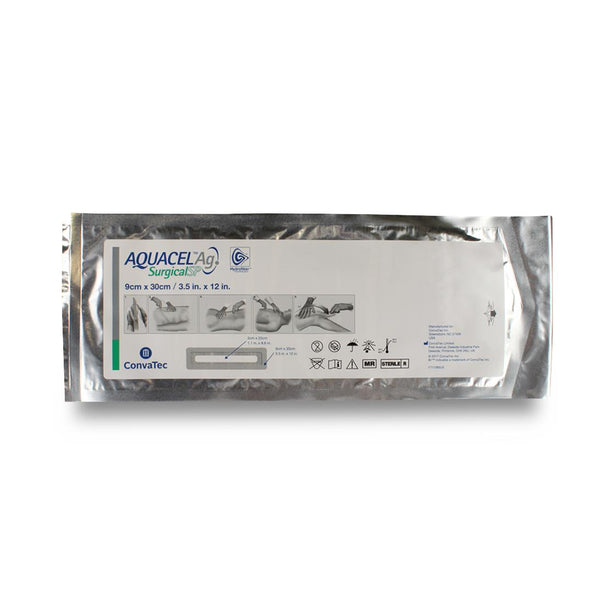 CONVATEC AQUACEL Ag Surgical Cover Dressings 413554 10 Each - MDL-SQU413554