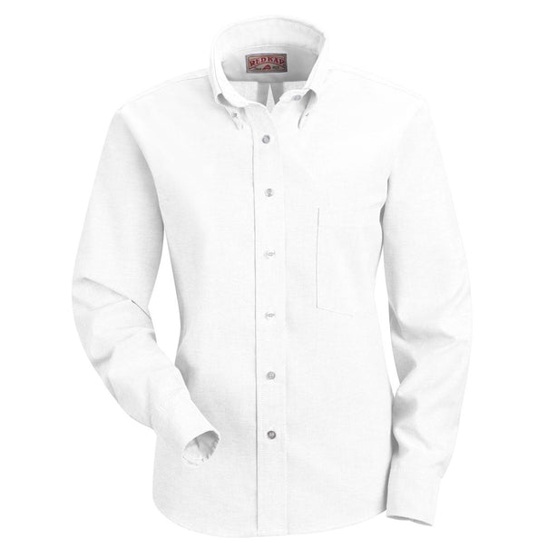 Women's White Oxford Long-Sleeve Dress Shirts - SR71WH12 - 1 Each - MDL-SR71WH12