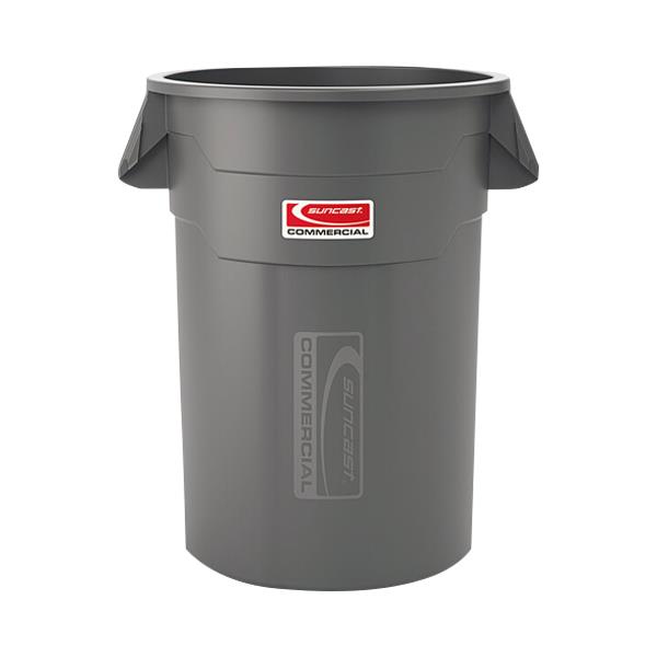 Suncast Zln Round Trash Can, 55 Gallon, Gray - TCU55 - 1 Each