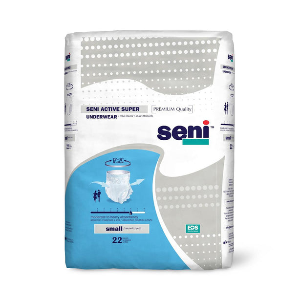 TZMO USA Medium Disposable Protective Seni Active Super Underwear, Size S, 22"-33" Waist/Hip - S-SM22-AS1 - 88 Each