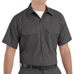 VF WORKWEAR-DIV/VF IMAGEWEAR (W) Sleeve Shirt Unisex Short-Sleeve Utility Work Short, Charcoal, Size M - ST62BKM - 1 Each