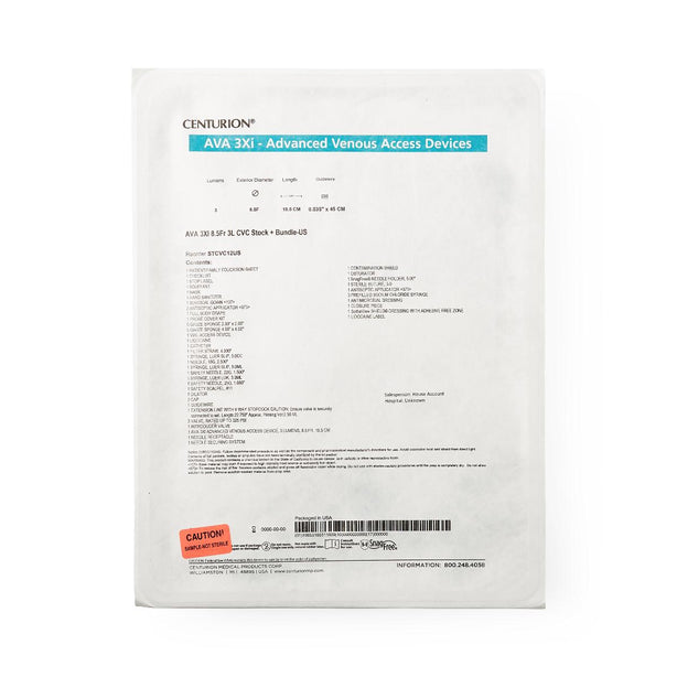 Centurion Central Venous Catheter Bundle with AVA High-Flow Device STCVC12US 5.0 Each-MDL-STCVC12US
