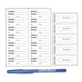Centurion Sterile Labels: Blank, 14 Waterproof with Pen / Base Labels STL1244A - 100.0 Each