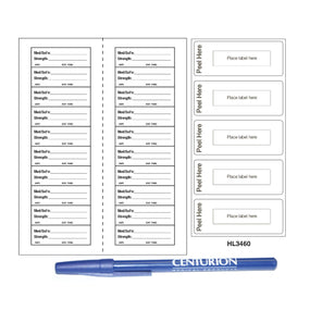Centurion Sterile Labels: Blank, 20 St Moist Prf with Pen and Base Label STL1270A - 100.0 Each