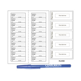 Centurion Sterile Labels: Blank, 20 Ster with Pen And Base Labels STL1270 - 100.0 Each