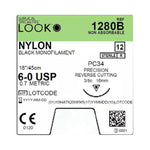 SURGICAL SPECIALTIES Reverse Cutting Black Nylon Monofilament Sutures 1280B 12 Each - MDL-SUS1280B