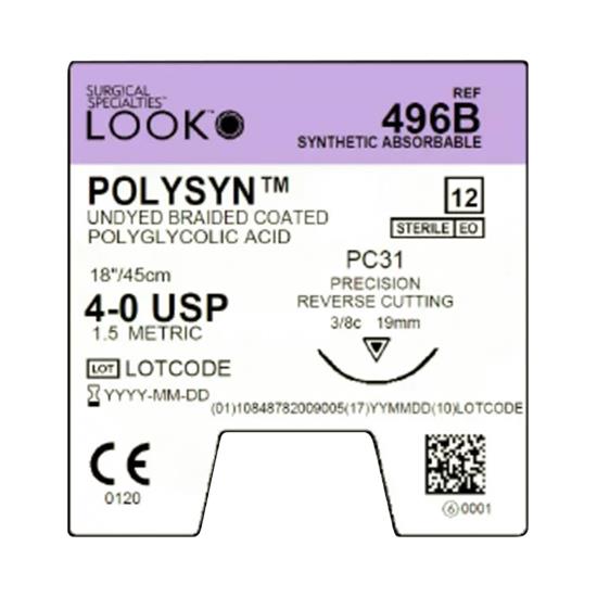 Surgical Specialties PolyGlycolic Undyed Acid Sutures 496B - 12.0 Each - MDL-SUS496B